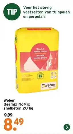 GAMMA Weber Beamix NoMix snelbeton 20 kg aanbieding