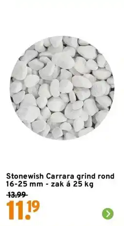 GAMMA Stonewish Carrara grind rond 16-25 mm - zak á 25 kg aanbieding