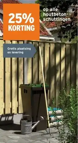 GAMMA 25% KORTING op alle houtbeton-> schuttingen aanbieding