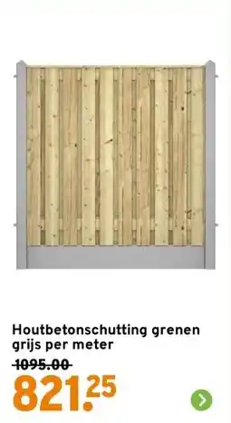 GAMMA Houtbetonschutting grenen grijs per meter aanbieding