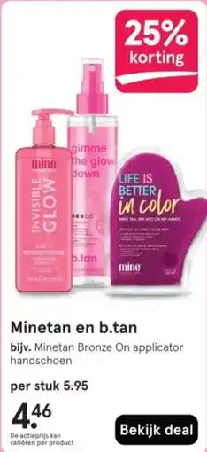 Etos Minetan en b.tan aanbieding