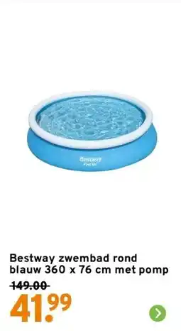 GAMMA Bestway zwembad rond blauw 360 x 76 cm met pomp aanbieding