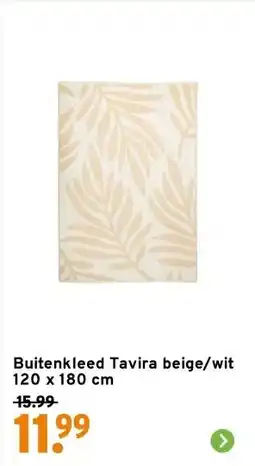 GAMMA Buitenkleed Tavira beige/wit 120 x 180 cm aanbieding