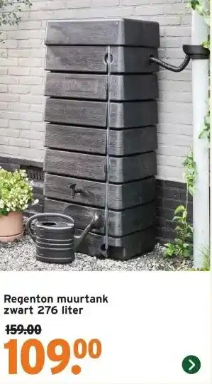 GAMMA Regenton muurtank zwart 276 liter aanbieding