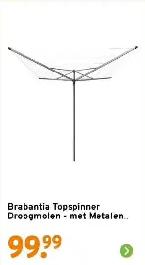 GAMMA Brabantia Topspinner Droogmolen - met Metalen Grondanker - 50 m - Metallic Grey aanbieding