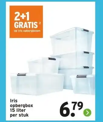 GAMMA Iris opbergbox 15 liter per stuk aanbieding