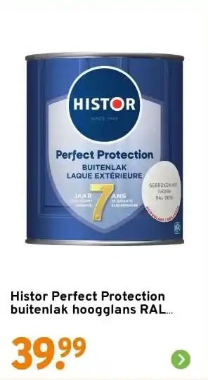 GAMMA Histor Perfect Protection buitenlak hoogglans RAL 9010 gebroken wit 750 ml aanbieding