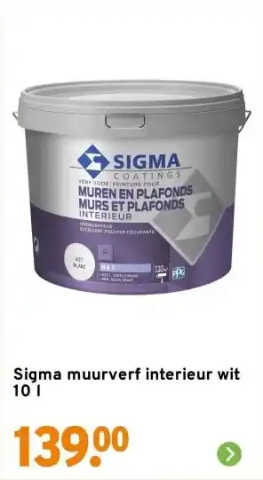 GAMMA Sigma muurverf interieur wit 10 l aanbieding