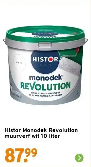 GAMMA Histor Monodek Revolution muurverf wit 10 liter aanbieding