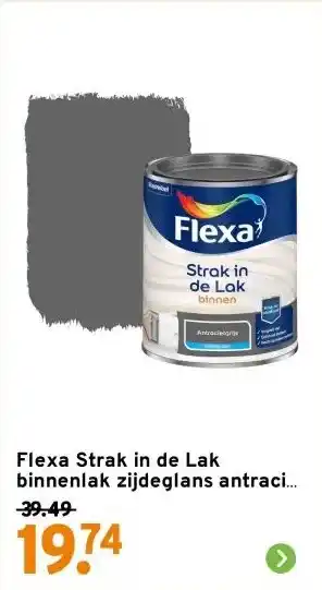 GAMMA Flexa Strak in de Lak binnenlak zijdeglans antraciet 750 ml aanbieding