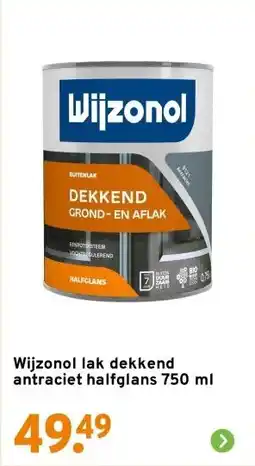 GAMMA Wijzonol lak dekkend antraciet halfglans 750 ml aanbieding