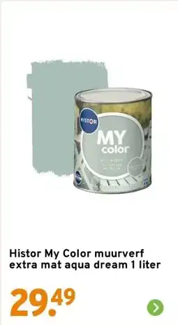 GAMMA Histor My Color muurverf extra mat aqua dream 1 liter aanbieding
