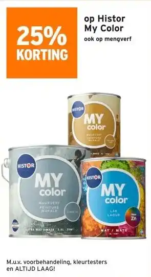 GAMMA 25% KORTING op Histor My Color ook op mengverf aanbieding