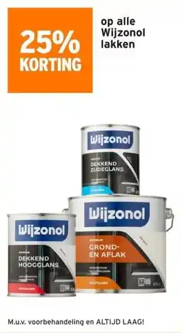 GAMMA 25% KORTING op alle Wijzonol lakken aanbieding