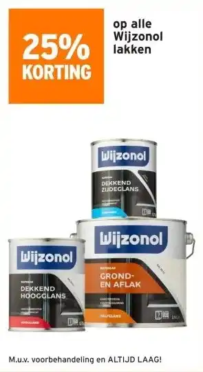 GAMMA 25% KORTING op alle Wijzonol lakken aanbieding
