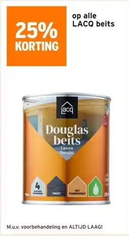 GAMMA 25% KORTING op alle LACQ beits aanbieding