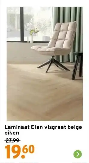 GAMMA Laminaat Elan visgraat beige eiken aanbieding