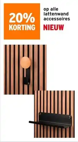 GAMMA 20% korting op alle lattenwand accessoires aanbieding