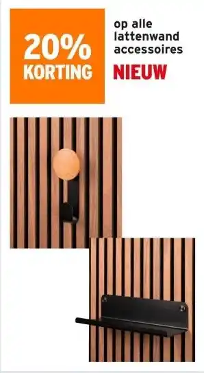 GAMMA 20% korting op alle lattenwand accessoires aanbieding