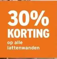 GAMMA 30% KORTING op alle lattenwanden aanbieding