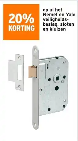 GAMMA 20% korting op al het Nemef en Yale veiligheidsbeslag sloten en kluizen aanbieding