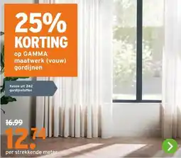 GAMMA 25% KORTING op GAMMA maatwerk (vouw) gordijnen aanbieding