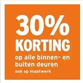 GAMMA 30% KORTING op alle binnen- en buiten deuren ook op maatwerk aanbieding