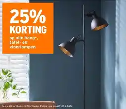 GAMMA 25% KORTING op alle hang-, tafel- en vloerlampen aanbieding