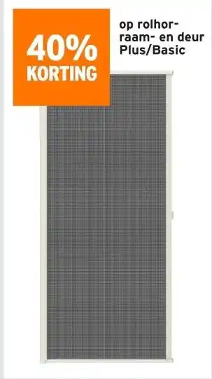 GAMMA 40% korting op rolhor- raam- en deur Plus/Basic aanbieding