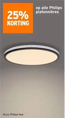 GAMMA 25% KORTING op alle Philips plafonnières aanbieding