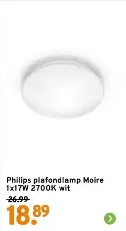 GAMMA Philips plafondlamp Moire 1x17W 2700K wit aanbieding