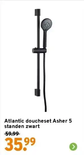 GAMMA Atlantic doucheset Asher 5 standen zwart aanbieding