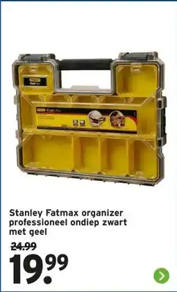 GAMMA Stanley Fatmax organizer professioneel ondiep zwart met geel aanbieding