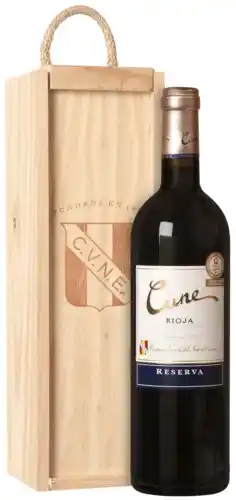 Gall & Gall Cune Rioja Reserva Cadeaupakket met Houten Kist 75CL Wijn aanbieding