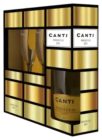 Gall & Gall Canti Prosecco met 2 Glazen Cadeauverpakking 75CL Mousserend aanbieding
