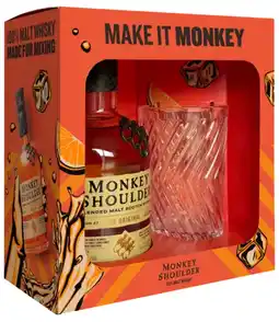Gall & Gall Monkey Shoulder Cadeauverpakking met Glas 70CL Cadeau aanbieding