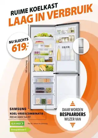 Expert Samsung RB34C600CSA/EF Zilver aanbieding