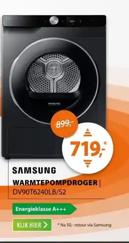 Expert Samsung DV90T6240LB/S2 Zwart aanbieding