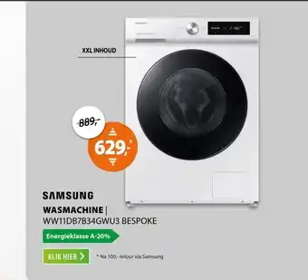 Expert Samsung BESPOKE SuperSpeed 7000-serie WW11DB7B34GW aanbieding