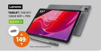 Expert Lenovo Tab M11 4GB 128GB Wifi + Pen aanbieding