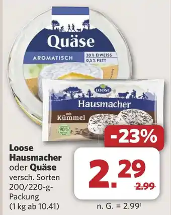 Combi Loose Hausmacher oder Quäse aanbieding