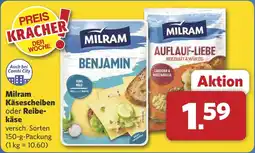 Combi Milram Käsescheiben oder Reibe- käse aanbieding