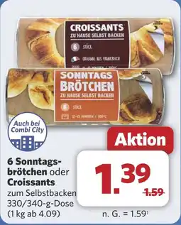 Combi 6 Sonntags- brötchen oder Croissants aanbieding