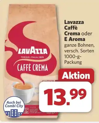 Combi Lavazza Caffè Crema oder E Aroma aanbieding