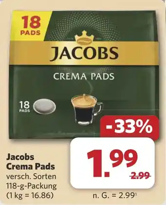Combi Jacobs Crema Pads aanbieding