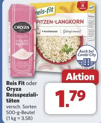 Combi Reis Fit oder Oryza Reisspeziali- täten aanbieding