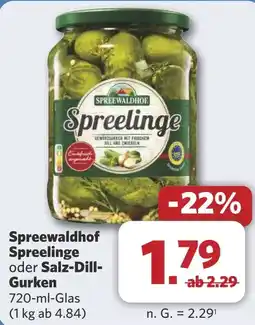 Combi Spreewaldhof Spreelinge oder Salz-Dill- Gurken aanbieding