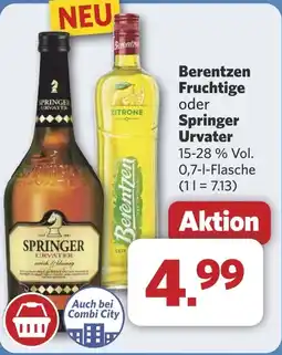 Combi Berentzen Fruchtige oder Springer Urvater aanbieding