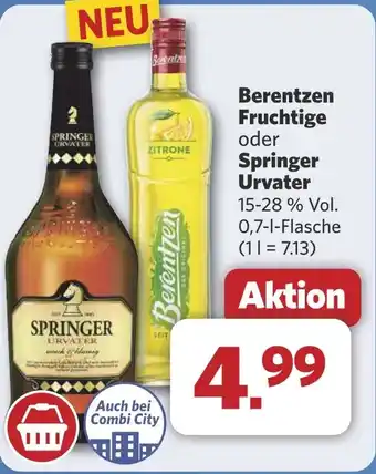 Combi Berentzen Fruchtige oder Springer Urvater aanbieding