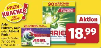 Combi Ariel Pulver*, Gel⭑ oder All-in-1 Pods* aanbieding